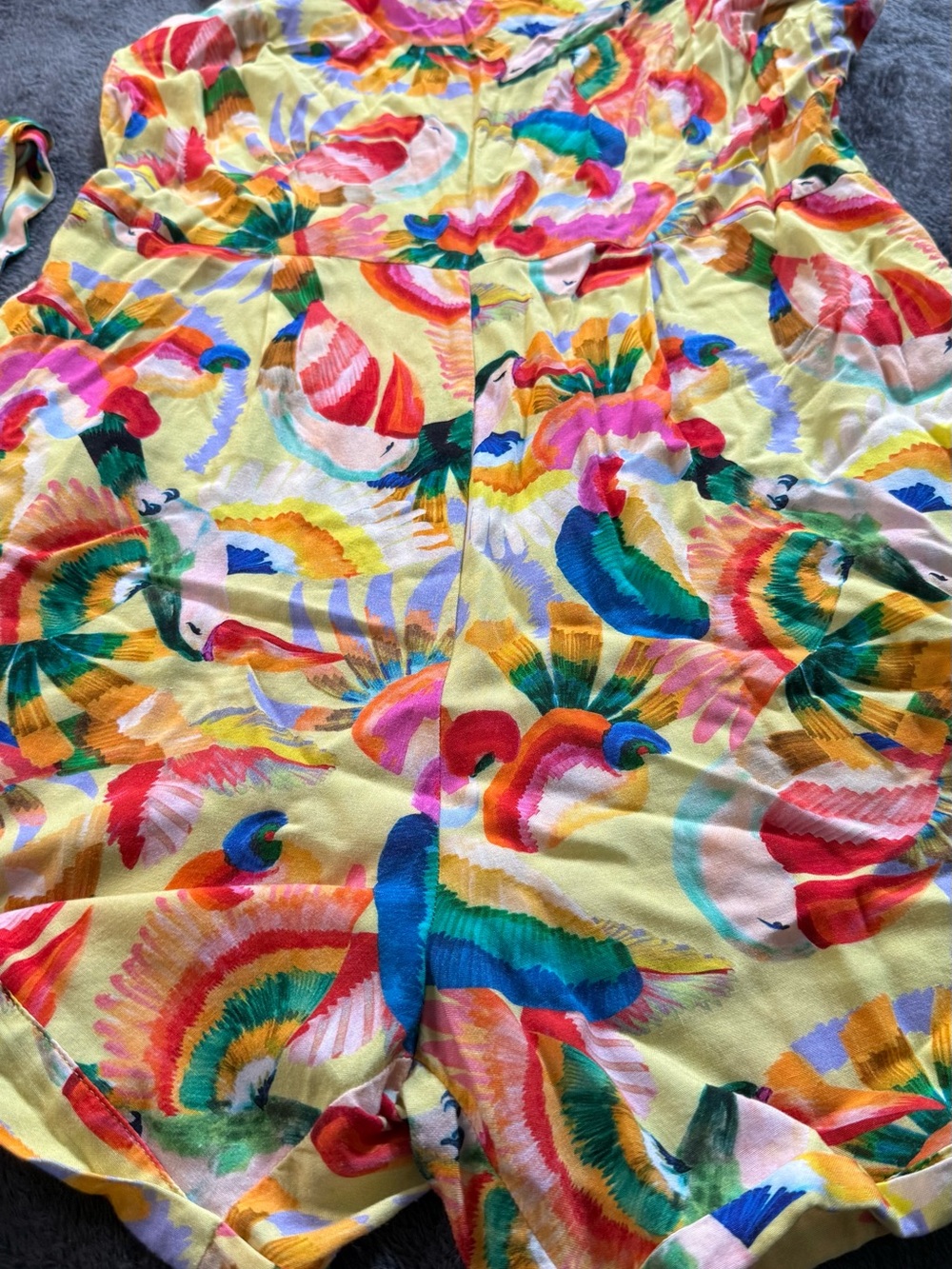 Farm rio - Anthropolgie - Yellow Tropical Print Romper - Picture 12 of 16